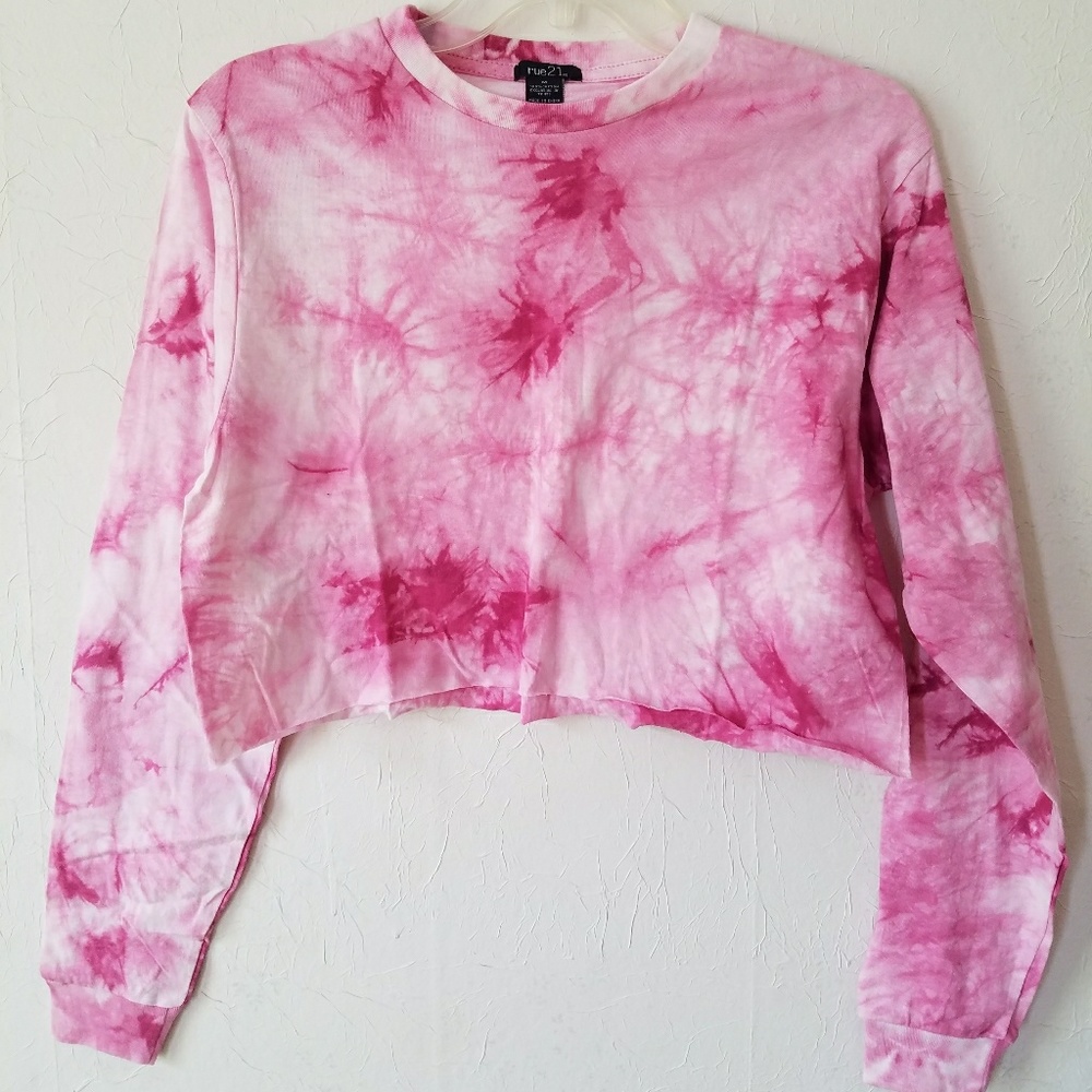 Rue21 Fuchsia Tie Dye Crop Top